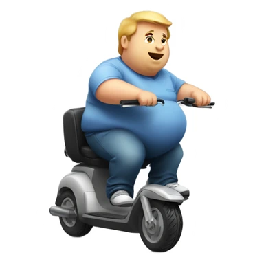 Obese man on a scooter sticker