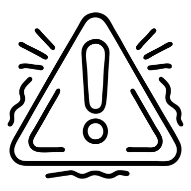 Make the risk icon look more urgent by adding dynamic lines, bolder shapes, and a sense of alarm in outlined icon style. sticker