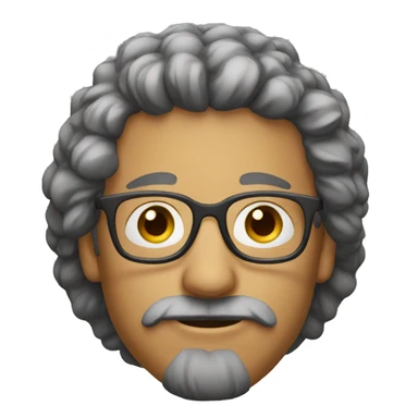 A man with hairs specs nose esrs sticker