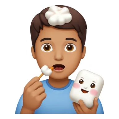 Marshmallow in mouth sticker