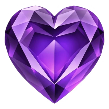 black heart with a faceted crystal texture and subtle dark purple glow sticker