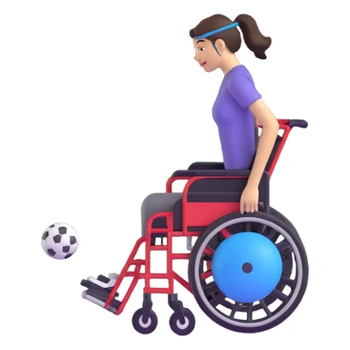 woman in wheelchair playing football sticker