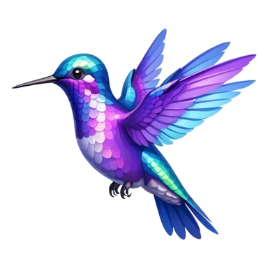 purple and blue hummingbird sticker