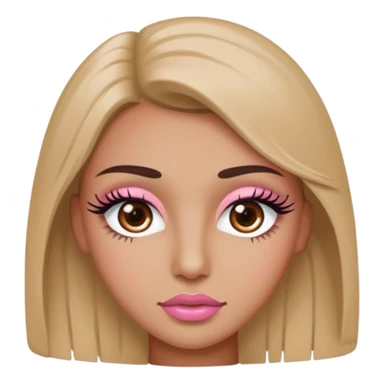 brown eyes, lite pink lips, long eye lashes sticker