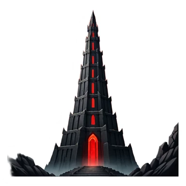 Barad Dúr from Lord of the Rings, Dark, giant Tower, with red beams shooting from the top into the sky sticker