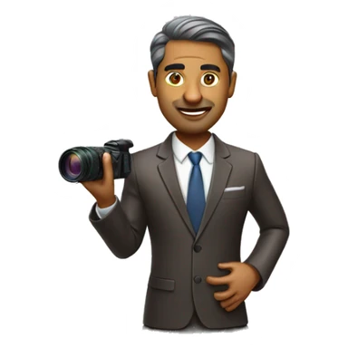 indian corporate business owner shooting food photo & video sticker