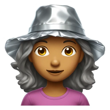 Conspiracy theorist girl wearing tin-foil hat sticker