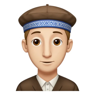 fai un uomo con il naso lungo che pende tipo vilager di Minecraft però mettigli un cappellino ebreo e le ciocche ebree ai lati sticker