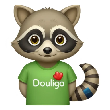 Duolingo if the mascot was a green raccoon sticker