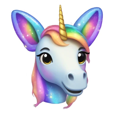 Whimsical rainbow unicorn horned sparkling butterfly  sticker