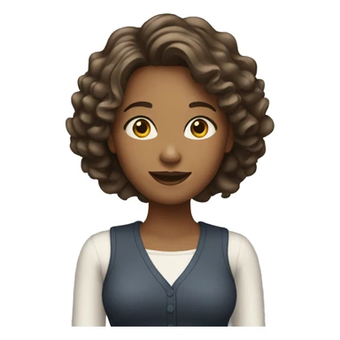Woman (full-body) (hands raised) (wavy hair) sticker