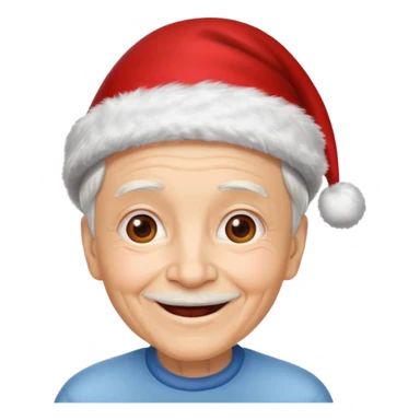 elderly with red xmas hat sticker