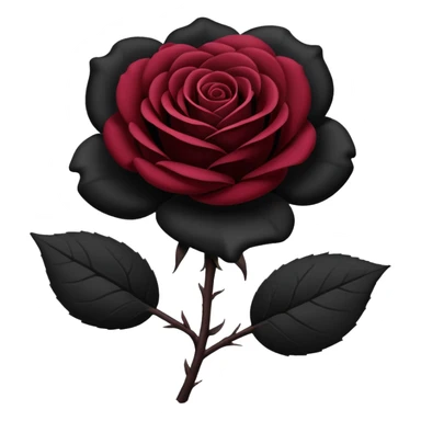 black rose, without green leaves, just flower sticker