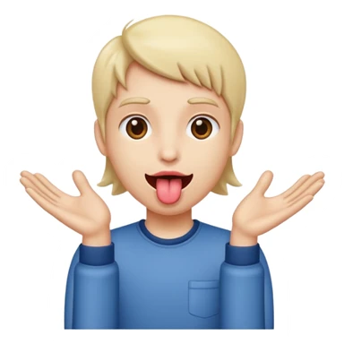 Tongue out With hands on the side ￼ sticker