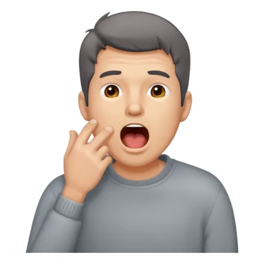 yawning  man in sweater sticker