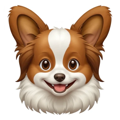 Papillon dog laughing sticker