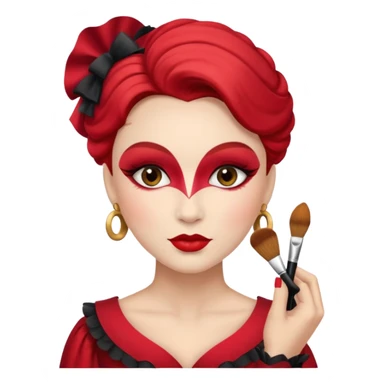 theater player doing make up sticker