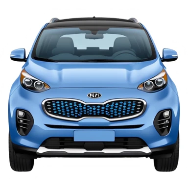 Kia Sportage 2021 midnight blue with pastel blue hearts around sticker