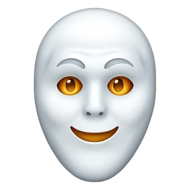 man face wearing a ghost emoji mask sticker