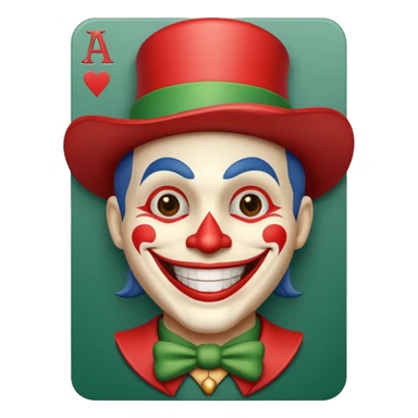 poker card with a jolly joker sticker