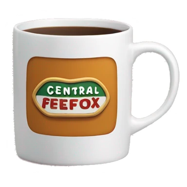 Mug with ‘central perk’ writing sticker