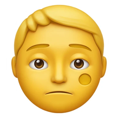 A straight face emoji with a slight look of disgust, a horizontal hand where the neck would be. All yellow. It should be a normal emoji with no body parts except the floating hand sticker
