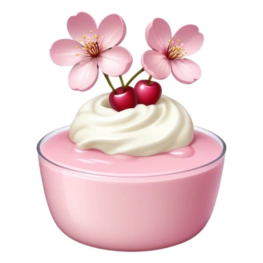 A cherry blossom on the light pink pudding sticker
