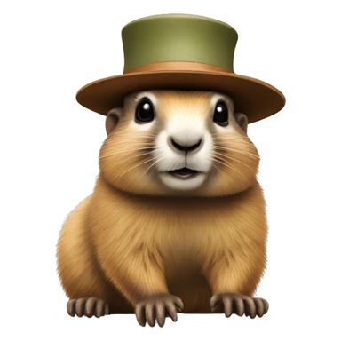 marmotte avec un chapeau sticker