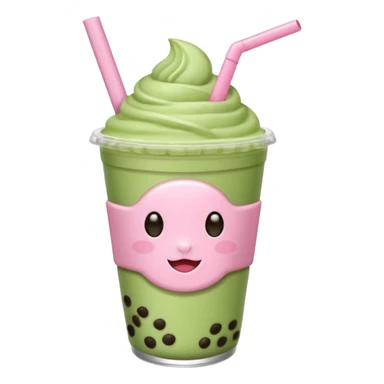 Baby pink matcha boba sticker