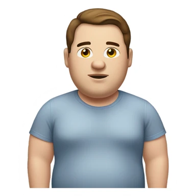 Obese brunette man sticker