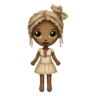cute girly voodoo doll tan sticker