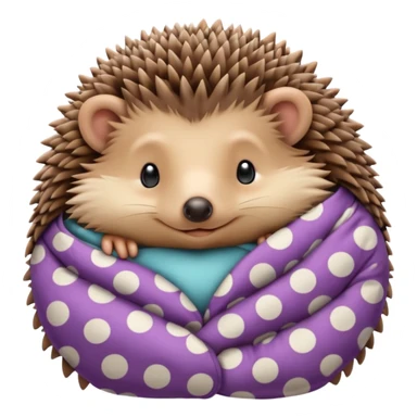 hedgehog in pajama curled up sticker