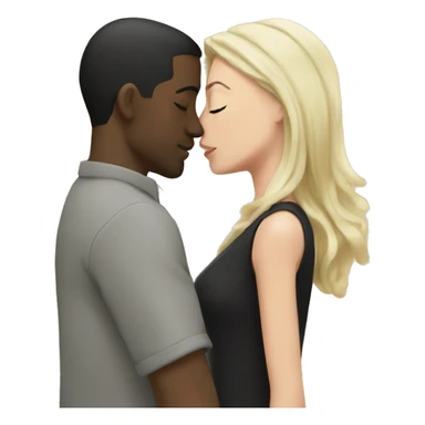 black men Kissing white Woman with black hair  sticker