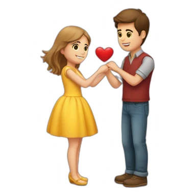 Deux amoureux qui font un coeur avec leur main sticker