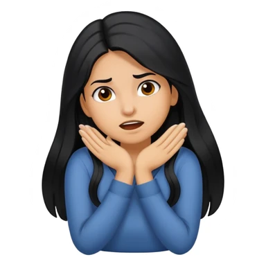  mad, young, Hispanic woman with long black hair, putting her hands around someone's neck  sticker