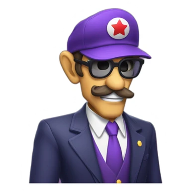 waluigi as a republican radio host sticker