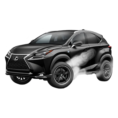 black lexus Nx drift with smoke sticker