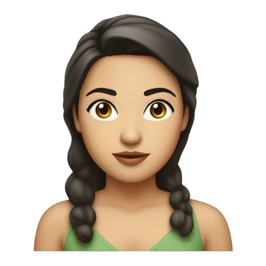 a pleasantly chubby hispanic female who is brunette with long eyelashes and full lips with below shoulders sticker