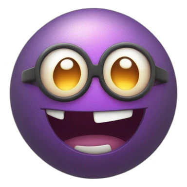 3d sphere with a cartoon smirking lever Blaze skin texture with four eyes sticker