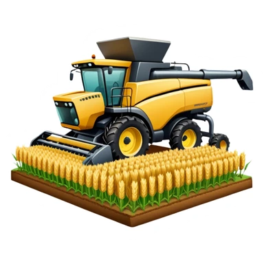 An icon featuring a wheat field, a combine harvester, fertilizer formulas, and plant cells, symbolizing agronomy. The design includes a microscope and soil layers, representing plant science, crop management, and sustainable farming practices. Transparent background highlights agricultural research sticker