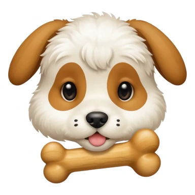 puppy face with white bone  sticker