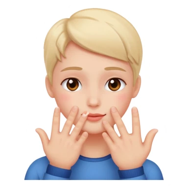 blushing with fingers sticker