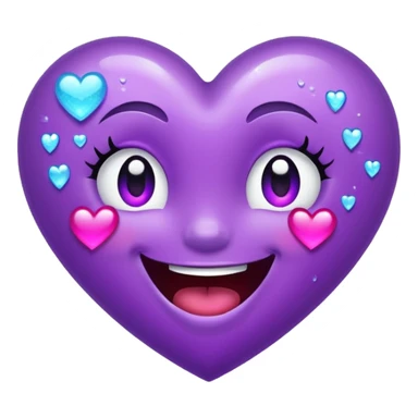 Glittery purple heart that's sideways laughing, tears of joy sticker