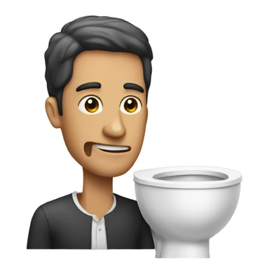 a man with a long neck that comes out a toilet sticker