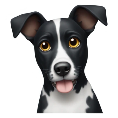 black dog with white spots and pointy ears sticker