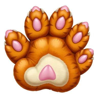 Furry Cat paw with six toes sticker