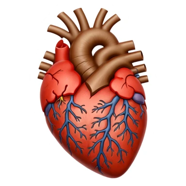 Brown anatomical heart  sticker