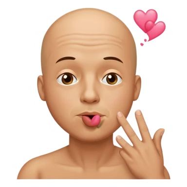 Blow kiss from bald guy sticker