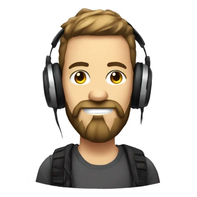dj gamer with agreying beard sticker