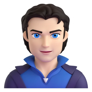 Damon Salvatore as a vampire with dark hair, blue eyes, fangs, confident smirk sticker